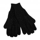 Cable Knit Pattern Cold Weather Winter Gloves Solid Black  GL00009BK