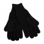 Cable Knit Pattern Cold Weather Winter Gloves Solid Black  GL00009BK