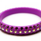 Swarovski Crystal Lucite Bangle 1/2 Wide Solid Purple  BR00121