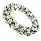 4-Sided Crystal Stretch Fashion Bracelet Silver Clear  BR00264-CL