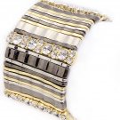 Crystal Accented Wave Bar Stretch Bracelet BR00265-MT