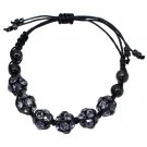 Crystal Stretch Cuff Vintage Fashion Bracelet Black  BR00281-BK