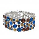 Bridal Bracelet Austrian Crystal Rhinestone Pearl White BR00295-MT