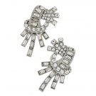 Bridal Wedding Jewelry Unique Crystal Rhinestone Burst Fashion Earrings Silver ER00513RDCL