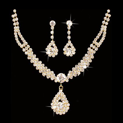 Bridal Jewelry Sets 1 set Crystal Rhinestone Alloy Hair Jewelry 1 Necklace main image 0