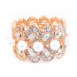 Bridal Wedding Jewelry Stunning Beautiful Crystal Pearl Stretch Bracelet Gold BR00340GDABWT