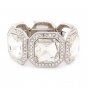 Bridal Wedding Jewelry Dazzle Octagon Crystal Rhinestone Stretch Bracelet Silver  BR00343RDCL
