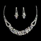 Bridal Wedding Jewelry Set Austrian Crystal Rhinestone Brilliant Dazzle Necklace JS00340RDCL
