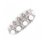Bridal Wedding Jewelry Elegant Crystal Pearl Flower Stretch Bracelet Silver WT BR00356RDCLWT