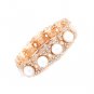 Bridal Wedding Jewelry Stunning Crystal Pearl Flower Stretch Bracelet Gold WT BR00356GDCLWT