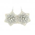 Glamorous Oversized Flower Layered Fashion Dangle Charm Earrings Silver ER00544BSWT