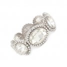 Bridal Wedding Jewelry Elegant Oval Circle Crystal Stretch Fashion Bracelet BR00354RDCL