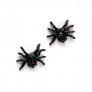 Halloween Costume Jewelry Crystal Rhinestone Fun Spider Stud Earrings Black ER00557BKGN