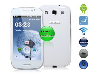 4.3" Android 4.0.4 MTK6515 Smartphone with Wi-Fi, Bluetooth, Capacitive Touch (White)