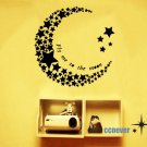 Fly Me To The Moon Stars Removable Vinyl wall decals stickers
