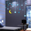 30pcs stars moon kids nursery Vinyl wall decals stickers