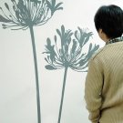 Big 72inch agapanthus flowers Removable wall decals stickers