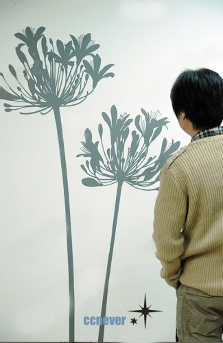 Big 72inch agapanthus flowers Removable wall decals stickers