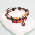 Ethnic Minorities Style Leather metal Wood beads Bracelet