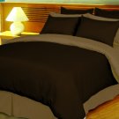 Twin/Twin XL Size Choco and Mocha Stripe Duvet Cover 3PC Microfiber 1200TC