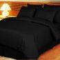 Olympic Queen Size Black Stripe Sheet Set & Duvet Cover Set  7PC 1200TC Egyptian Cotton