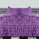 Full/Queen Size Berry Ruffle Duvet Cover Set  3PC 1200TC Egyptian Cotton
