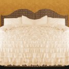 Full/Queen Size Ivory Ruffle Duvet Cover Set  3PC 1200TC Egyptian Cotton