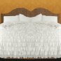Full/Queen Size White Ruffle Duvet Cover Set  3PC 1200TC Egyptian Cotton