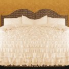 King/Cal King Size Ivory Ruffle Duvet Cover Set  3PC 1200TC Egyptian Cotton