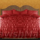 Twin/Twin XL Size Burgundy Ruffle Duvet Cover Set  3PC 1200TC Egyptian Cotton
