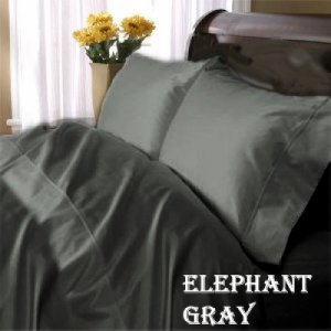 Twin Size Carbon Grey Duvet cover Set & Fitted Sheet 4pcs 1200TC Egyptian Cotton