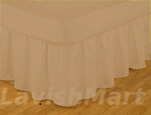 1000 TC Full Size Mocha Ruffle Bed Skirt  Egyptian Cotton