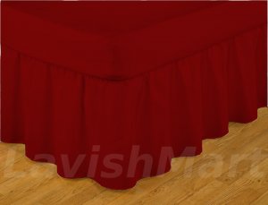 1000 TC Full Size Bugundy Ruffle Bed Skirt  Egyptian Cotton