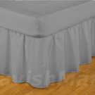 1000 TC King Size Carbon Grey Ruffle Bed Skirt  Egyptian Cotton