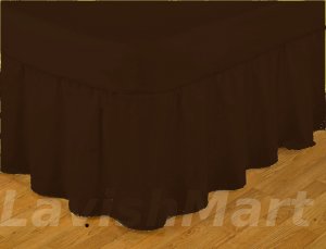 1000 TC King Size Chocolate Ruffle Bed Skirt  Egyptian Cotton