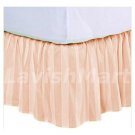 1000 TC Twin XL Size Peach Stripe Ruffle Bed Skirt  Egyptian Cotton
