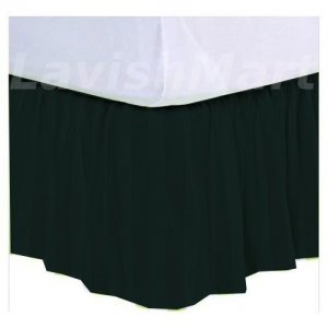 1000 TC Twin Size Black Stripe Ruffle Bed Skirt  Egyptian Cotton