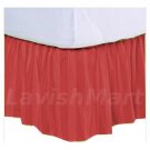 1000 TC Twin Size Burgundy Stripe Ruffle Bed Skirt  Egyptian Cotton