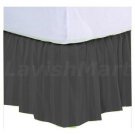 1000 TC Olympic Queen Size Carbon Grey Stripe Ruffle Bed Skirt  Egyptian Cotton