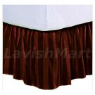 1000 TC Olympic Queen Size Chocolate Stripe Ruffle Bed Skirt  Egyptian Cotton