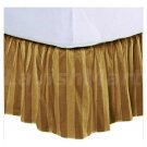 1000 TC King Size Mocha Stripe Ruffle Bed Skirt  Egyptian Cotton