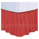 1000 TC California King Size Burgundy Stripe Ruffle Bed Skirt  Egyptian Cotton