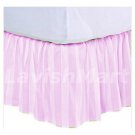 1000 TC Full Size Lavender Stripe Ruffle Bed Skirt  Egyptian Cotton