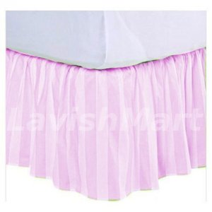 1000 TC Full Size Lavender Stripe Ruffle Bed Skirt  Egyptian Cotton