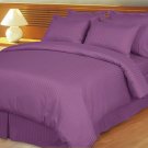 1200TC Sheet Set Twin Size Purple Stripe 20" Deep Pocket Egyptian Cotton