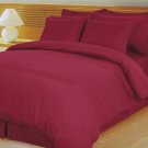 1200TC Sheet Set Olympic  Queen Size burgundy Stripe 24" Deep Pocket Egyptian Cotton