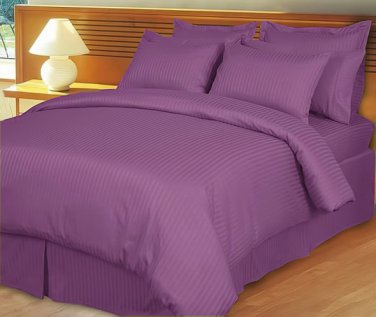 King Size Purple Stripe Sheet Set 4PC 1000TC Egyptian Cotton