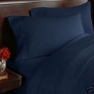 1200TC Egyptian Cotton Extra Deep Pockets 30" Navy Color Sheet Set 4Pc Twin Size