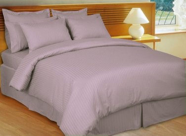 1200TC Egyptian Cotton Extra Deep Pockets 30" LILAC Stripe Sheet Set 4Pc Full Size