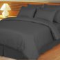 1200TC Egyptian Cotton Extra Deep Pockets 28" Carbon Grey Stripe Set 4Pc Full Size